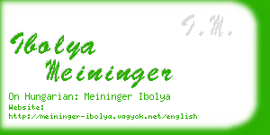 ibolya meininger business card